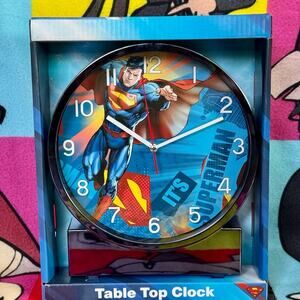 DC Comics Superman Table Top Clock Analog Display 9”T 8”W